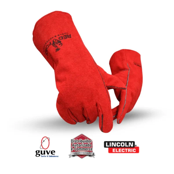 GUANTE PARA SOLDADOR LINCOLN ROJO 14" - Imagen 2